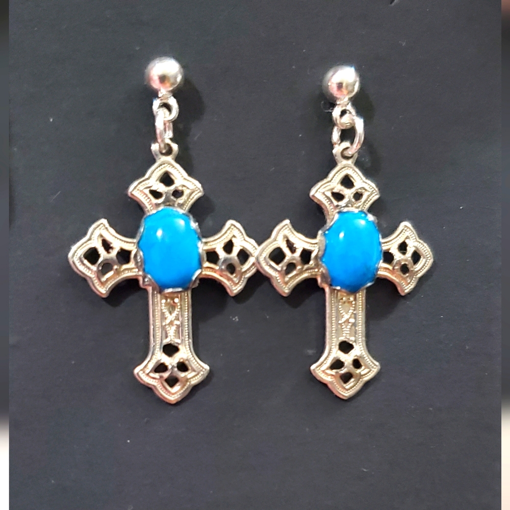 Antique Upcycled Cross Earrings
